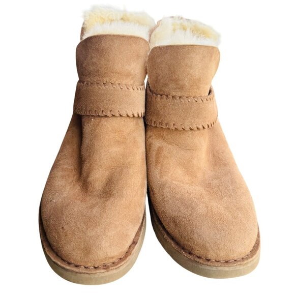 UGG MCKAY CHESTNUT Women's Size 8 SUEDE SHEARLING ANKLE BOOTS - Picture 2 of 12